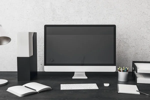 Creative designer desktop mockup — Stock Photo, Image