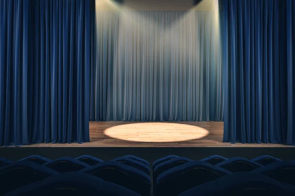 Cortinas de teatro con proyector — Foto de Stock