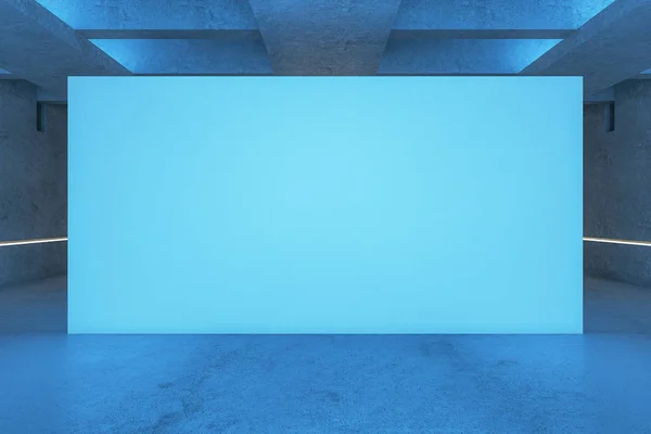 Cartel vacío en el interior azul — Foto de Stock