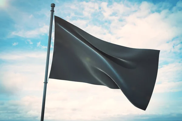 Gökyüzünde boş siyah bayrak — Stok fotoğraf