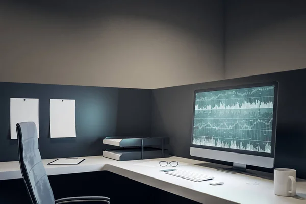 Modernt kontor med Forex på dator — Stockfoto