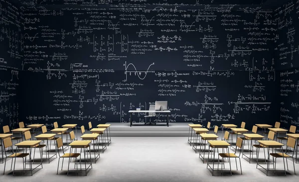 Kelas modern dengan rumus matematika — Stok Foto