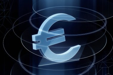 Parlayan mavi euro işareti 