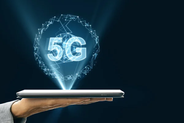 Glühendes 5g Netz — Stockfoto