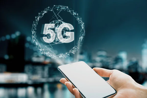 Glühendes 5g Netz — Stockfoto