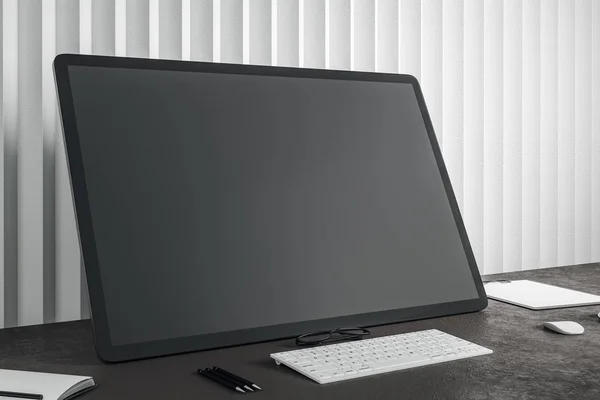Designer skrivbord med dator — Stockfoto