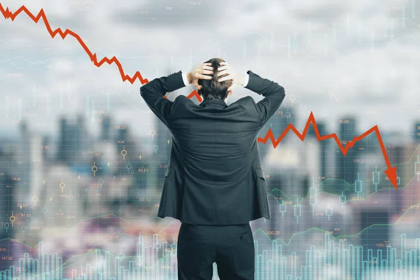 Rückgang, Statistiken und Investitionskonzept — Stockfoto