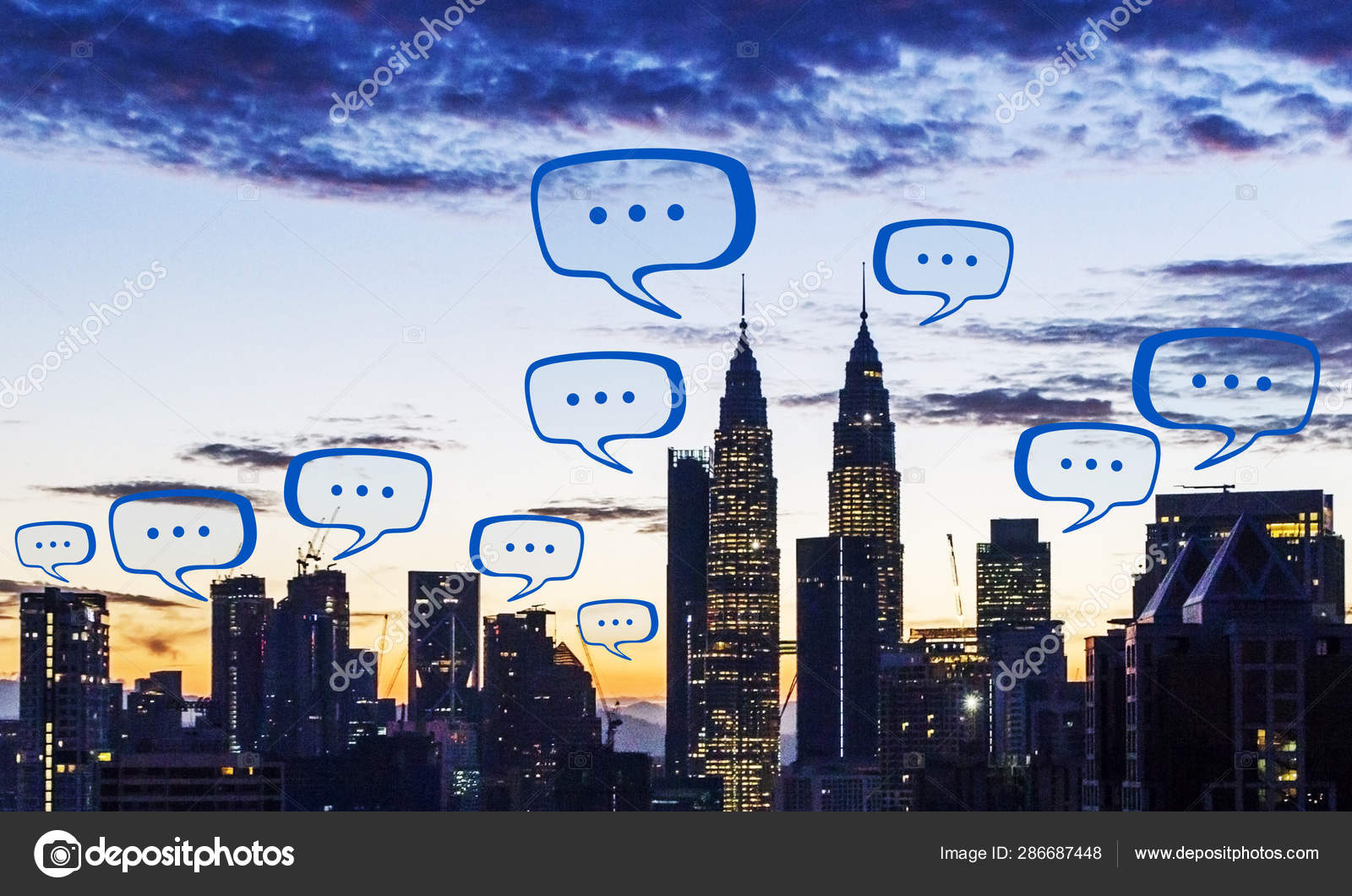 Fundo Da Cidade Com Janelas De Comunicacao Fotografia De Stock Editorial C Peshkov 286687448