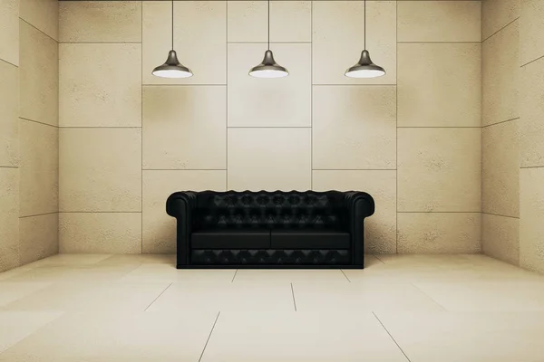 Mörk interiör med soffa — Stockfoto