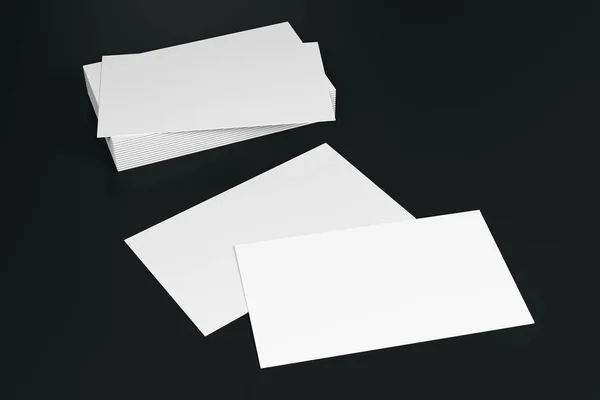 Closeup of clean card on black desktop — Stock Photo, Image