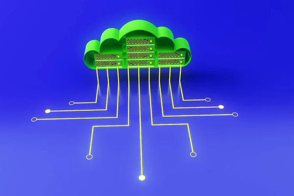 Nube verde con circuito — Foto de Stock