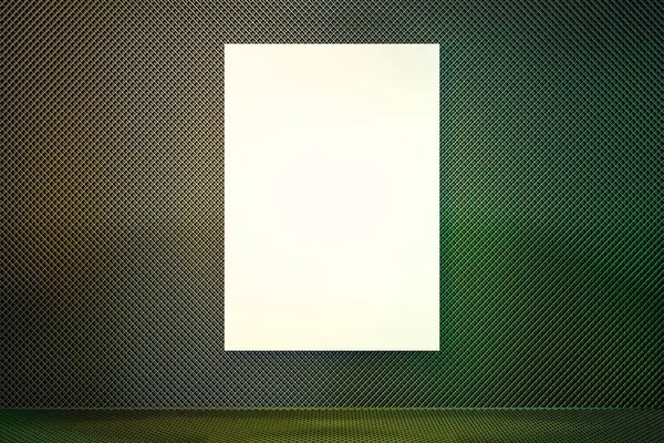 Interior gradiente verde abstrato com cartaz — Fotografia de Stock