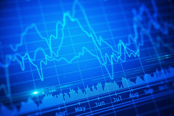 Abstract blue financial chart illustration. trading concept. 3d rendering