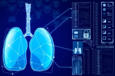 Medical blue lungs interface wallpaper  clipart