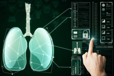 Medical green lungs interface background clipart