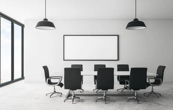 Modern meeting room with banner — Stock Photo, Image