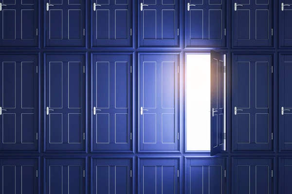 Abstrakt blå dörrar till framgång — Stockfoto
