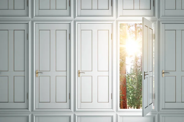 Abstrakta vita dörrar till framgång — Stockfoto