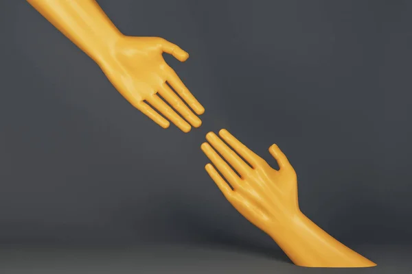 Абстрактний помаранчевий 3d рукостискання — стокове фото