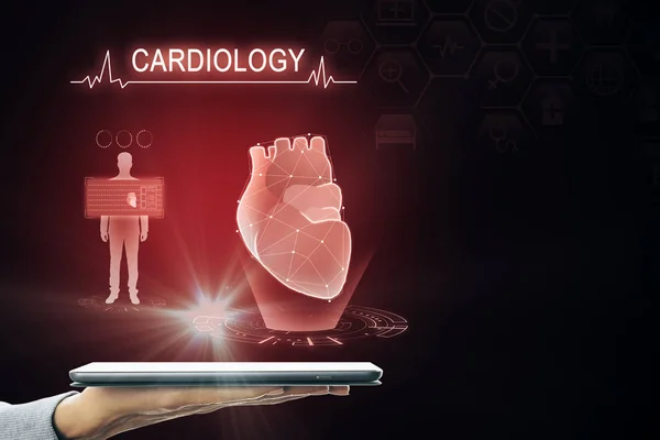 Červená kardiologie a budoucí zázemí — Stock fotografie