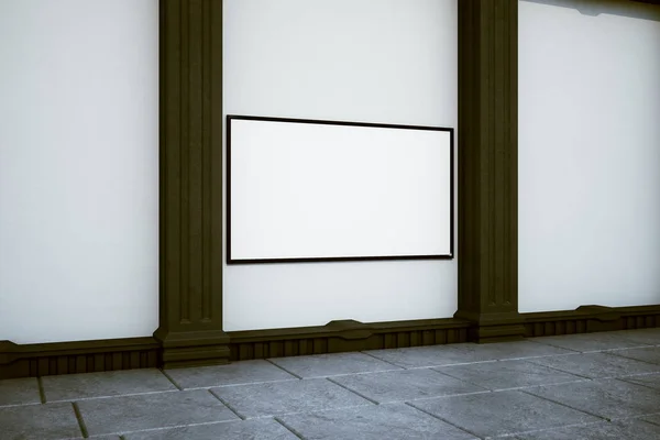 Galeria minimalista interior com cartaz — Fotografia de Stock