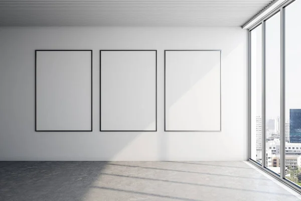 Interior moderno com cartaz vazio — Fotografia de Stock