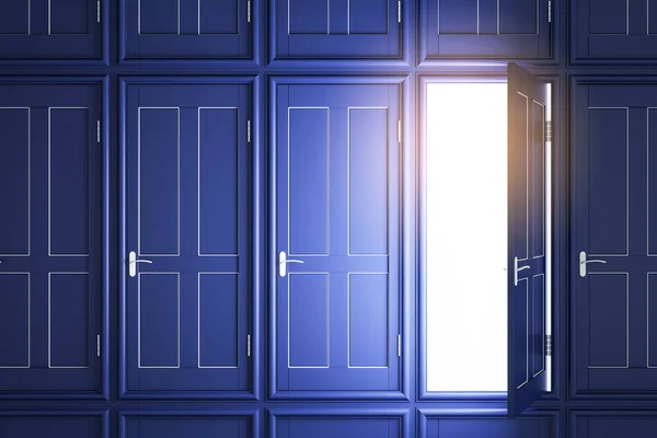 Kreative blaue Türen zum Erfolg — Stockfoto