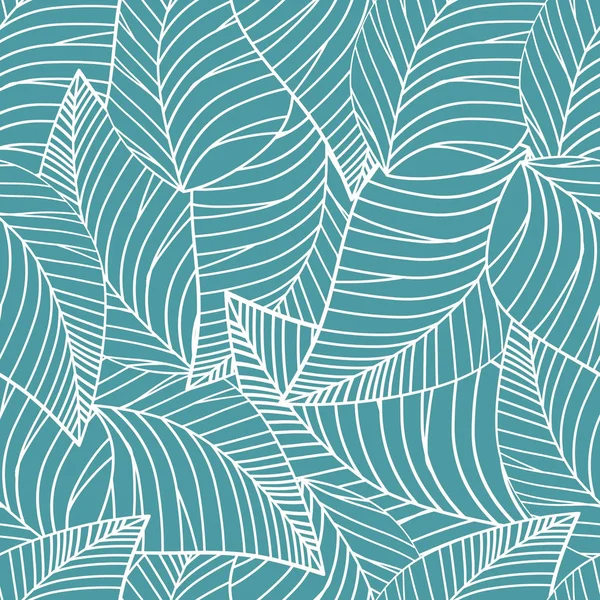 Square seamless poster with abstract leaves pattern at light petrol color background. — Stock Photo, Image