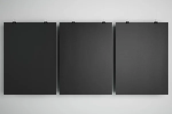 Blocchi appunti in cartone minimalista nero bianco su sfondo chiaro, copyspace . — Foto Stock