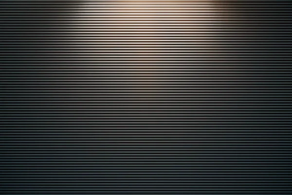 Abstract background with black polished metal horizontal lines with light from above. — Stock Photo, Image