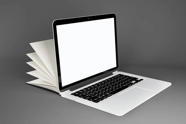 Laptop buku terbuka kreatif — Stok Foto