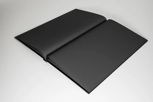 Abstrato livro preto aberto — Fotografia de Stock