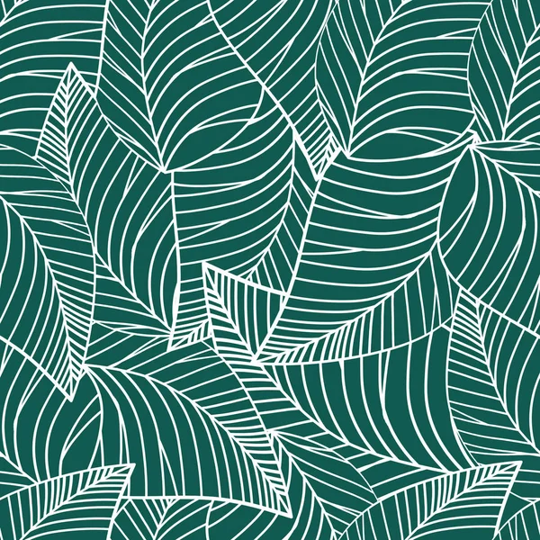 Square seamless poster with abstract white leaves pattern at green background. — Stock Photo, Image