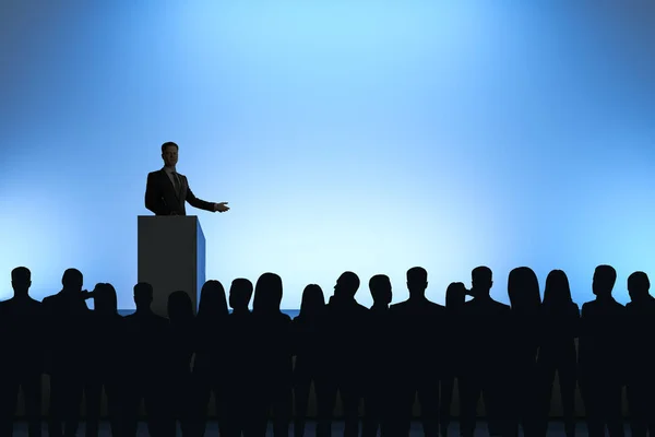 Empresário dando discurso — Fotografia de Stock