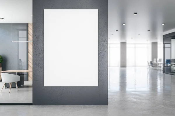 Modern office interior with empty banner — Stock Photo, Image