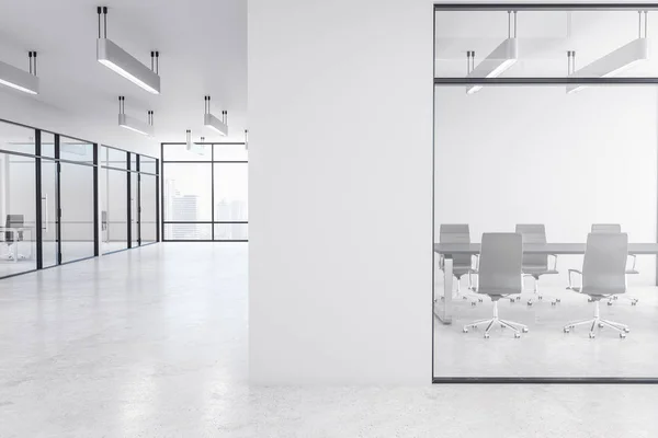Luxusní bílý kancelářský interiér — Stock fotografie
