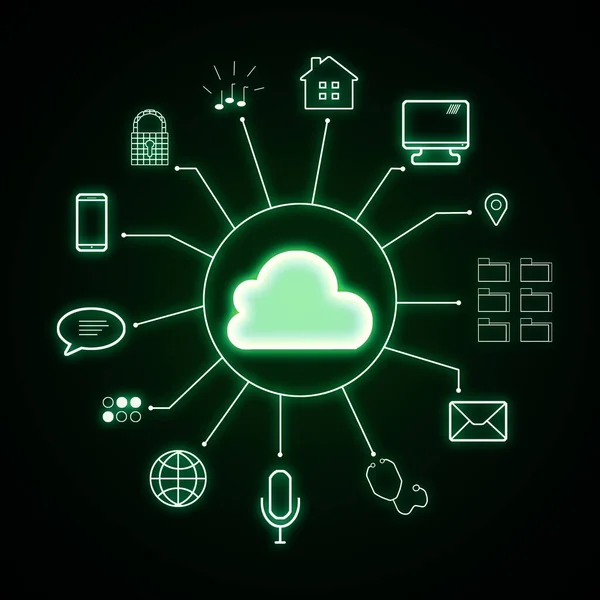 Cloud computing e concetto tecnologico — Foto Stock