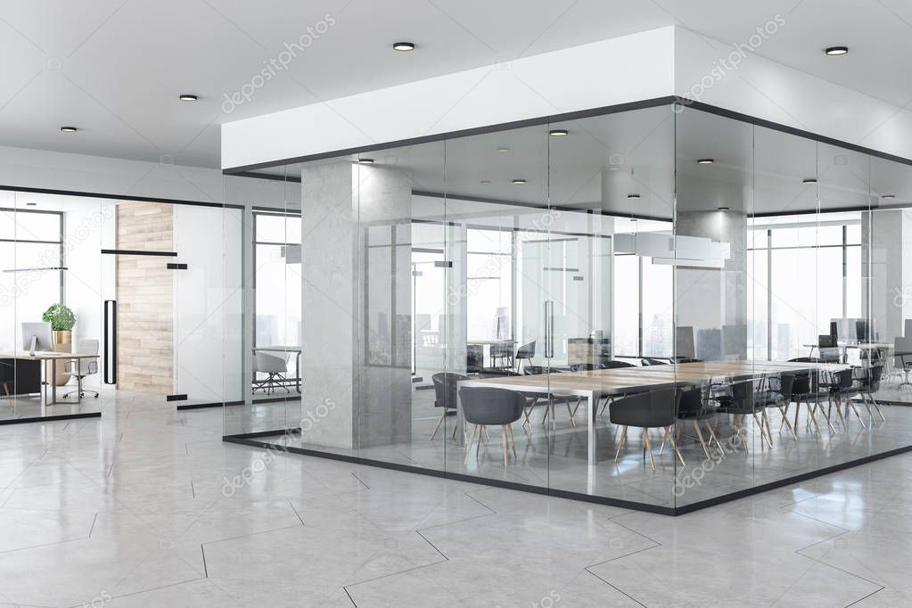 Contemporary concrete office interior 