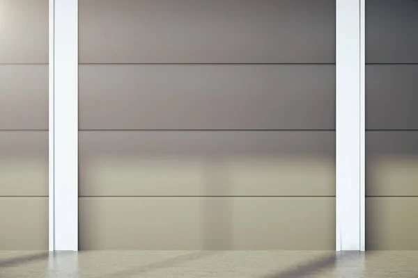 Minimalistisch Grijs Galerie Interieur Met Lege Wand Daglicht Betonnen Vloer — Stockfoto