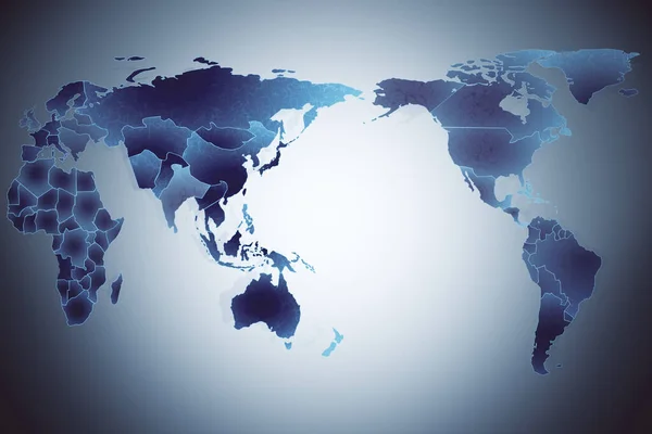 Tela Digital Com Mapa Mundo Conceito Negociação Negócios Renderização — Fotografia de Stock