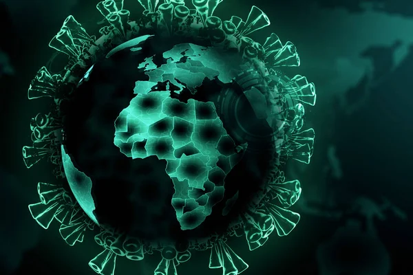 緑の地球Covid 19シンボル コロナウイルス2019 Ncvインフルエンザ感染症 コロナウイルスのヘルス危機の概念 3Dレンダリング — ストック写真