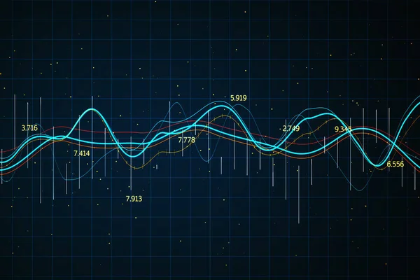 Schermo Virtuale Con Interfaccia Analisi Marketing Concetto Successo Economico Finanziario — Foto Stock