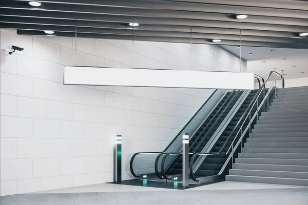 Intérieur Moderne Gare Avec Escalier Roulant Tableau Information Plafond Maquette — Photo