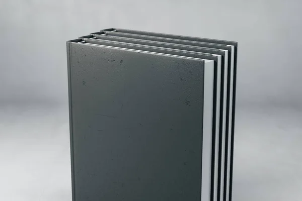 Beton Arka Plandaki Siyah Kitapları Temizle Eğitim Yayın Konsepti Modifiye — Stok fotoğraf