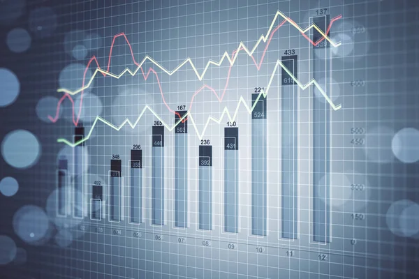 Handel Diagram Och Aktieinformation Skärmen Framgång Och Start Koncept Återgivning — Stockfoto