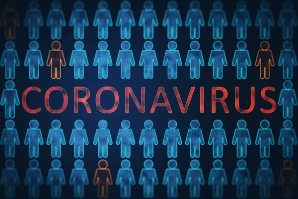 Red Corona Virus Text People Symbol Flu Infection Coronavirus Helath — Stock Photo, Image