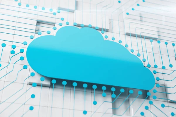 Storage Cloud Computing Punti Connessione Cloud Computing Concetto Database Rendering — Foto Stock