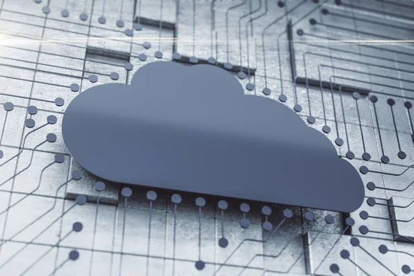 Nuvola Grigia Creativa Concetto Cloud Computing Storage Rendering — Foto Stock