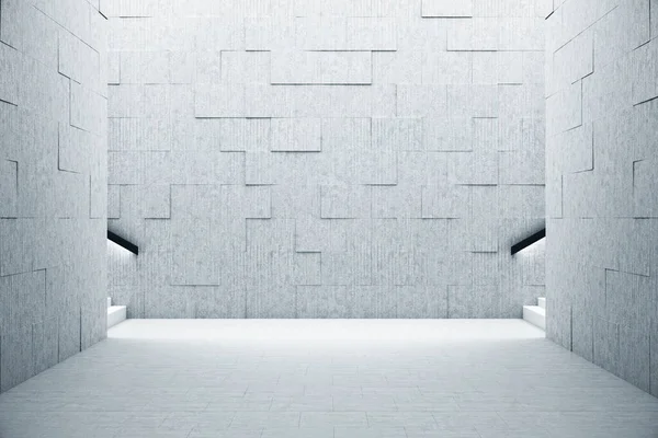 Interior Hormigón Con Escalera Pared Vacía Éxito Concepto Publicitario Maquillaje — Foto de Stock
