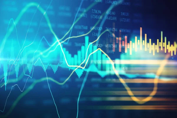 Zářící Forexový Diagram Svícnem Indexovou Mřížkou Obchodní Finanční Koncepce Vykreslování — Stock fotografie